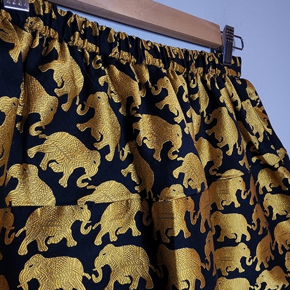 Crewcuts gold black elephants skirt. Kids size 14. - Picture 2 of 13